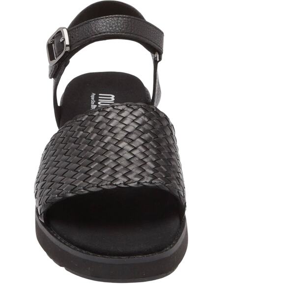 MUNRO Conner Black Leather Woven Ankle Strap Sandal Women Size 8.5 NWT $210 - Picture 3 of 7